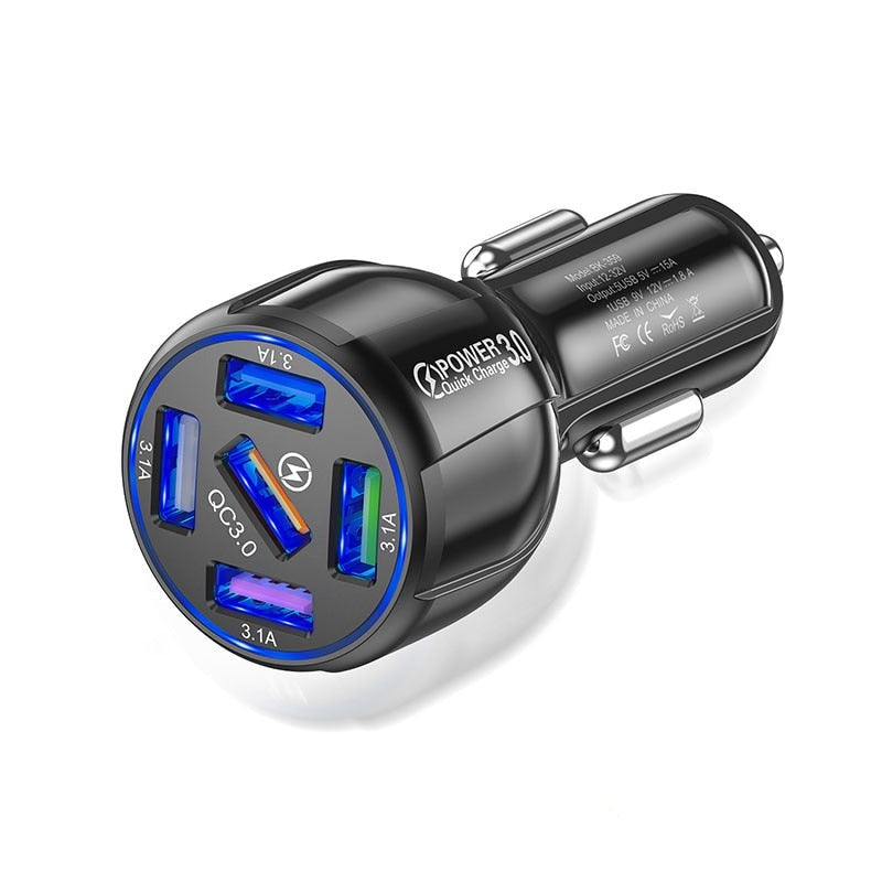15A 5 Ports USB Car Charger
