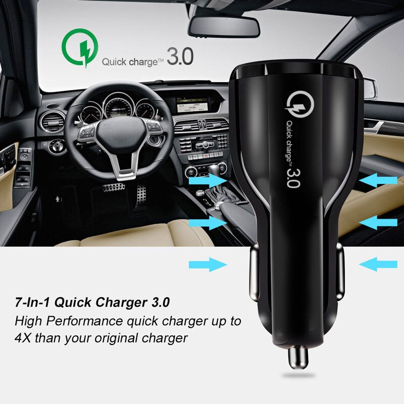 QC3.0 2 Port USB Fast Car Charger