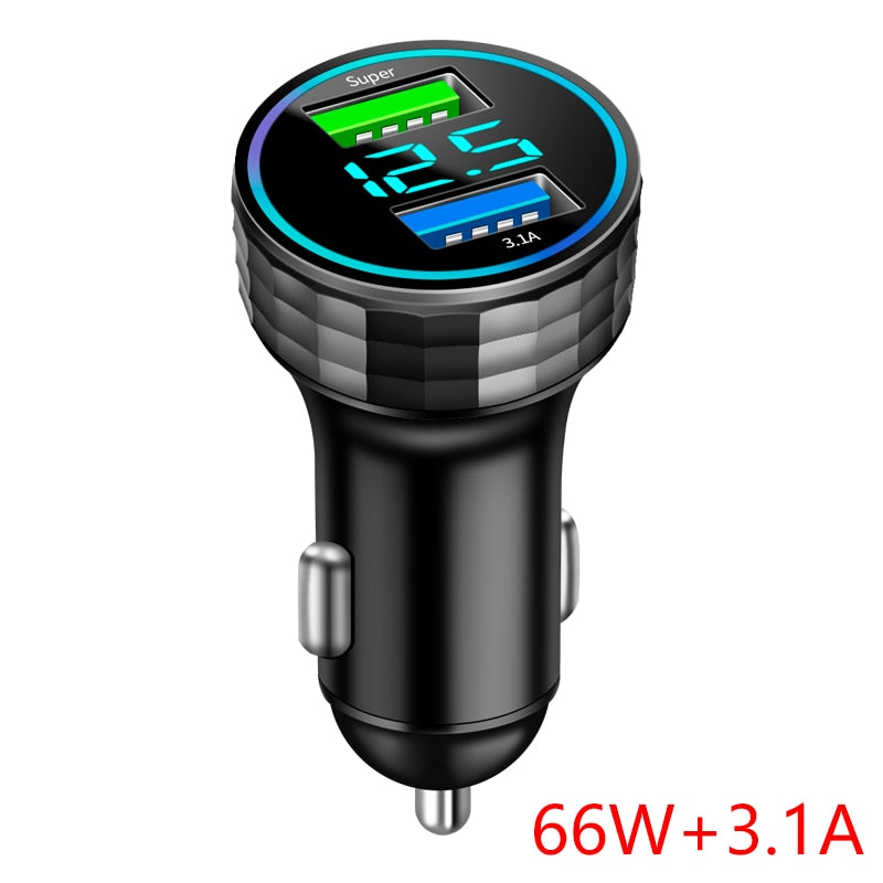66W Car Charger Cigarette Lighter Adapter