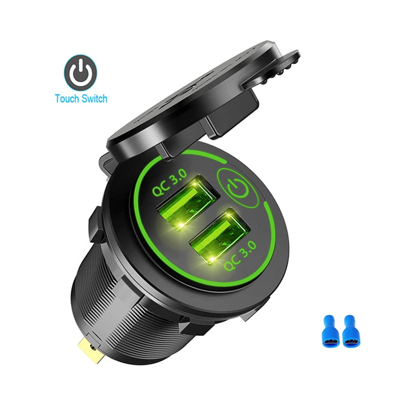 Touch Switch 3.0 Dual USB Car Charger Socket